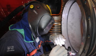 person welding