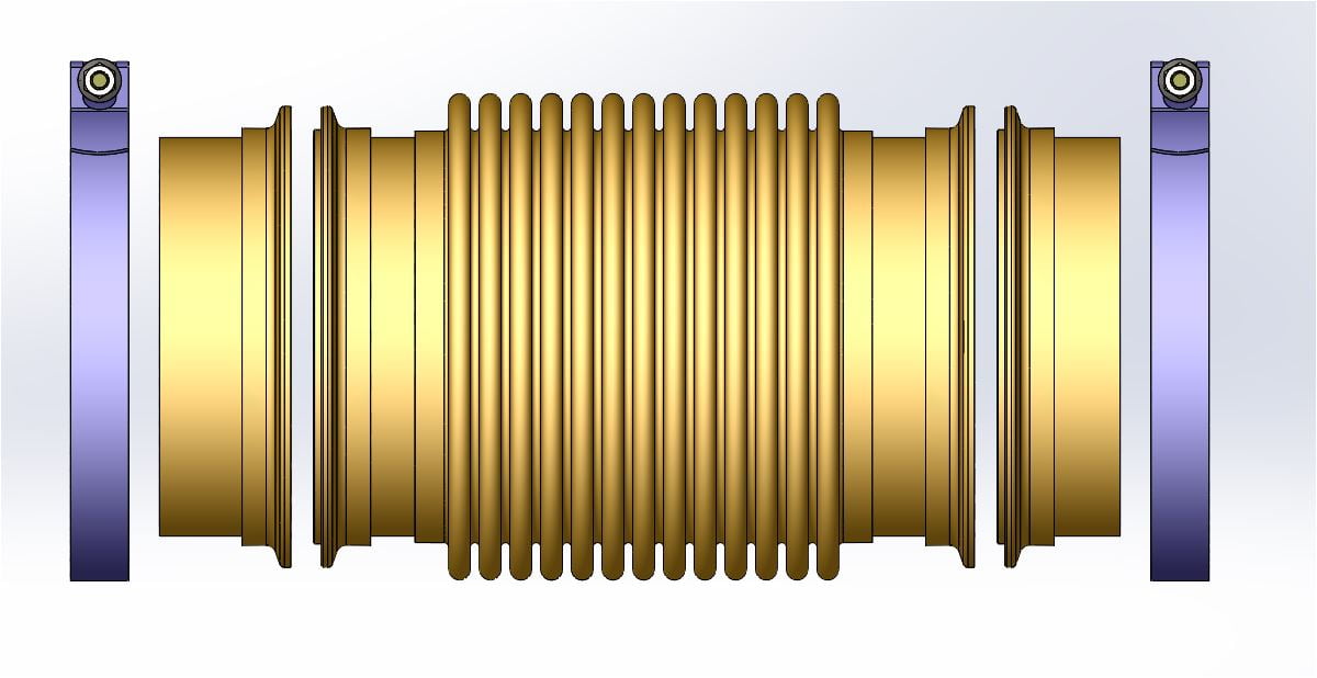 Machined welded flanges bellows