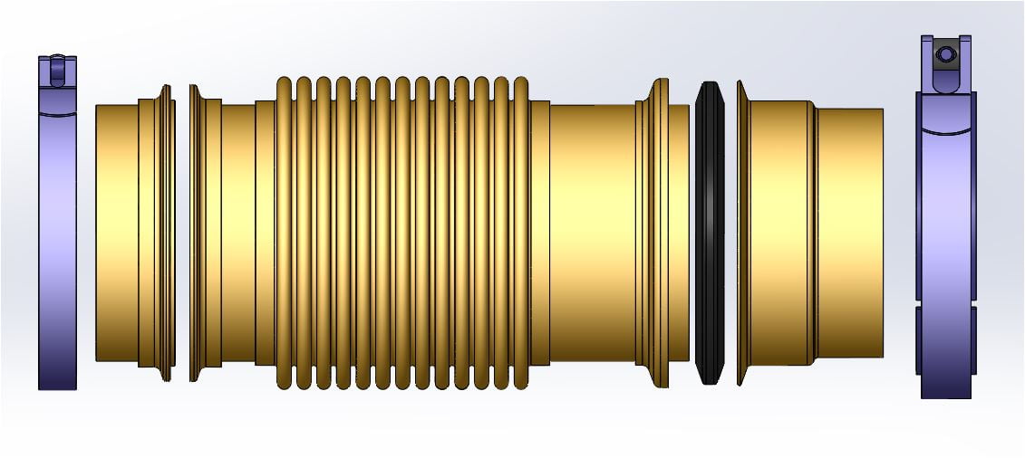 machined welded flange bellows slip joint